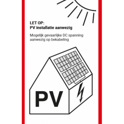 PV sticker meterkast 100 x 50 mm
