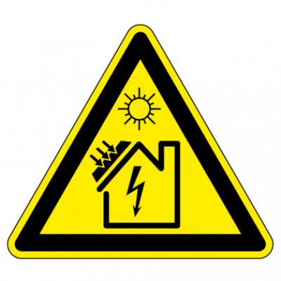 Waarschuwingssticker zonnepanelen
