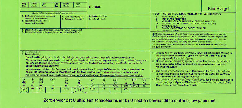 Groene kaart is wit